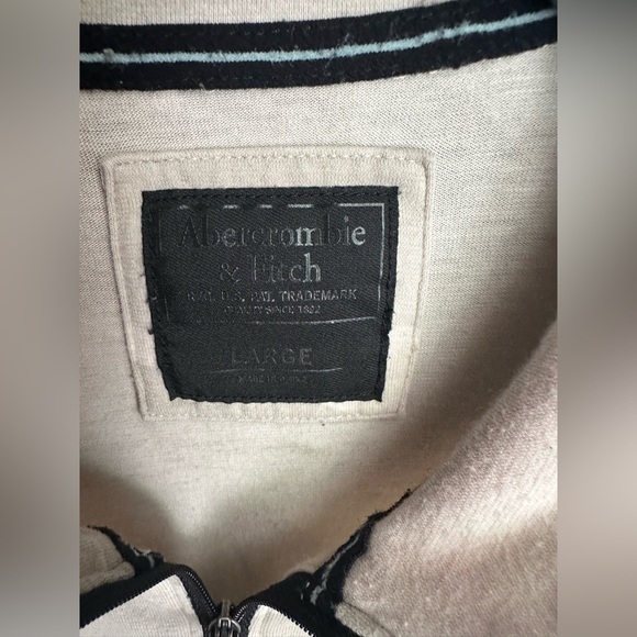Abercrombie & Fitch Beige Quarter-Zip Pullover Men’s Large - Picture 3 of 10